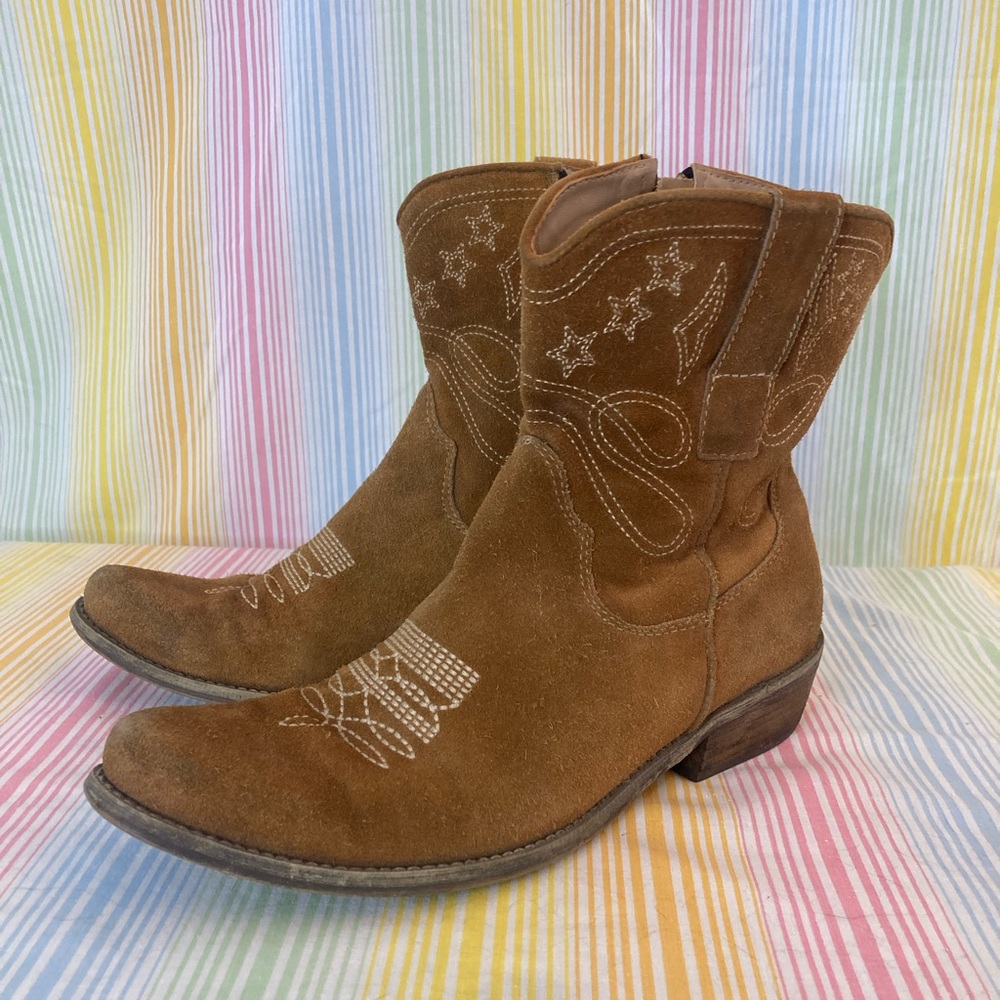 Boutique 9 Jolisa Suede Western Cowboy Ankle Boots Size 7M